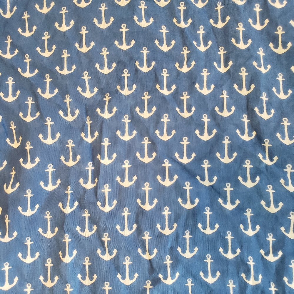SOLD KikiSol Blue/ White Anchor Print Women's Top/ Coverup XL - Picture 6 of 8